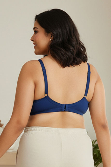 Zivame True Curv Double Layered Non Wired 3/4th Coverage Sag Lift Bra - Navy Peony — image 3